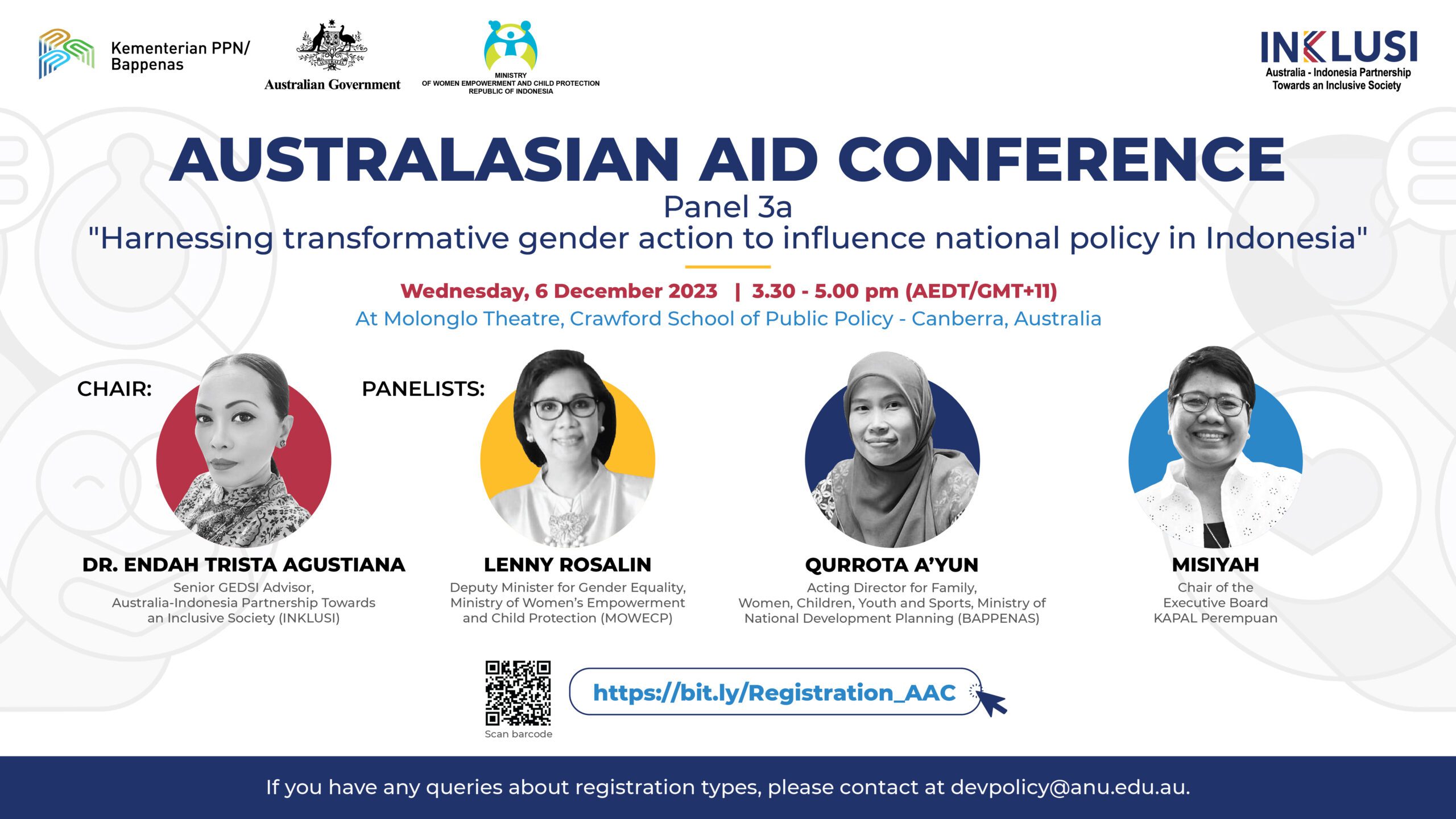 AUSTRALASIAN AID CONFERENCE: “Harnessing Transformative Gender Action to Influence National Policy in Indonesia” (Panel 3a)