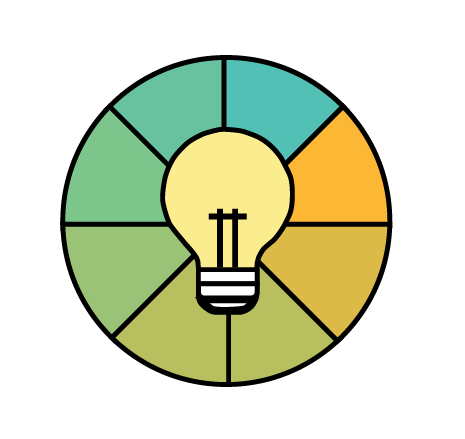 Inklusi Icon - Bulb with colorful circle