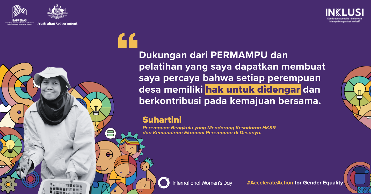 Suhartini: Perempuan Bengkulu yang Mendorong Kesadaran HKSR dan Kemandirian Ekonomi Perempuan di Desanya