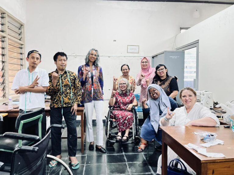 Australian Deputy Ambassador Gita Kamath with the team from the YAKKUM Rehabilitation Center (PRYAKKUM) in Yogyakarta.