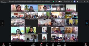 Tangkapan Layar pertemuan hibrida bertema "Merayakan HKSR di Seluruh Siklus Kehidupan", acara ini berfokus untuk pemenuhan HKSR bagi perempuan Lansia.